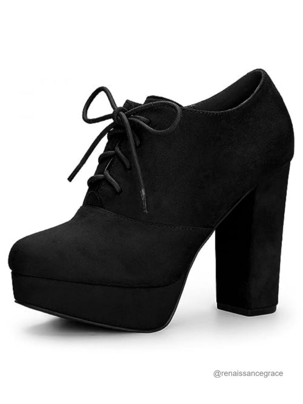Women's Platform Chunky Heel Lace Up Booties